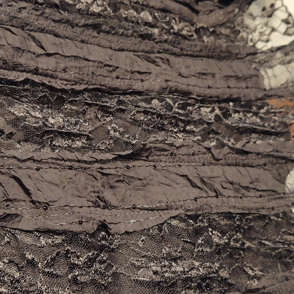 Simon Chang Black Lace and Sequins Maxi Skirt Sz 14 - Picture 5 of 7